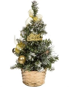 Новогодняя елка Украшенная 20 см с инеем золотой Е96741 Snowmen