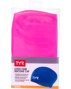 Шапочка для плавания Long Hair Wrinkle Free Silicone Junior Cap розовый LCSJRL 693 Tyr