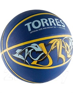 Баскетбольный мяч Jam р 1 диам 12 см синий желтый В00041 Torres
