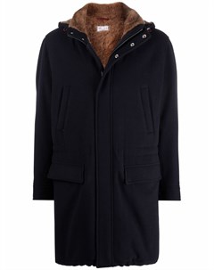 Однобортное кашемировое пальто с капюшоном Brunello cucinelli