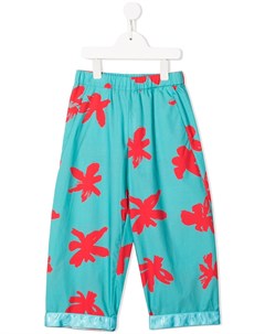 Прямые брюки с цветочным принтом Emporio armani kids