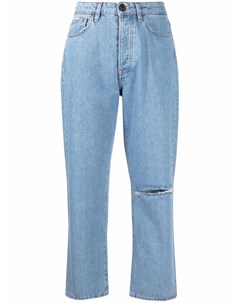 Укороченные джинсы с прорезями 3x1