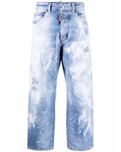 Широкие джинсы с эффектом разбрызганной краски Dsquared2