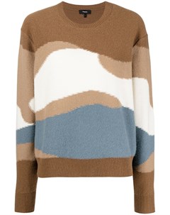 Кашемировый свитер в стиле колор блок Theory