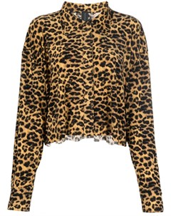 Укороченная рубашка с леопардовым принтом Norma kamali