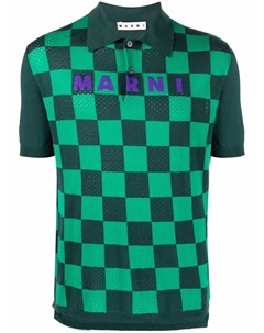Рубашка поло в клетку с логотипом Marni