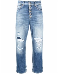 Укороченные джинсы кроя слим с эффектом потертости Dondup