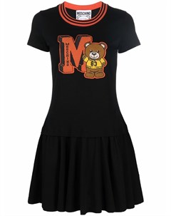 Платье футболка с нашивкой логотипом Moschino