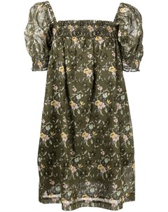 Платье мини со сборками и цветочным принтом Tory burch