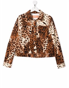 Укороченная куртка с леопардовым принтом Elisabetta franchi la mia bambina
