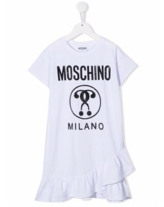 Платье футболка с принтом Double Question Mark Moschino kids