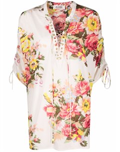 Блузка с кулиской и цветочным принтом Blugirl