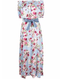 Платье макси с открытыми плечами и цветочным принтом Blugirl