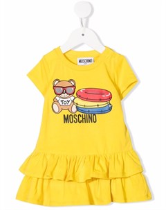 Платье футболка с оборками и принтом Teddy Bear Moschino kids