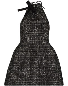 Твидовое платье А силуэта с вырезом халтер Shushu/tong
