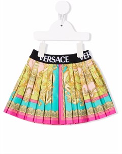 Плиссированная юбка с принтом Baroque Versace kids