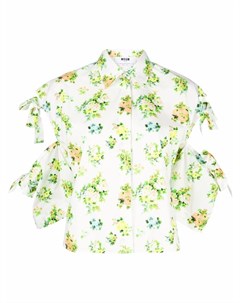 Рубашка с цветочным принтом и вырезами Msgm