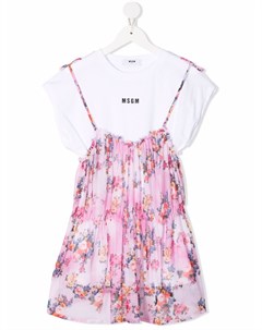 Платье футболка с цветочным принтом Msgm kids
