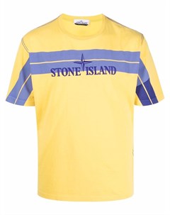 Полосатая футболка с вышитым логотипом Stone island