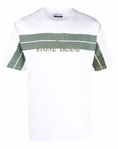 Полосатая футболка с вышитым логотипом Stone island