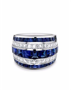 Платиновое кольцо Manhattan Classic с бриллиантами и сапфиром Pragnell