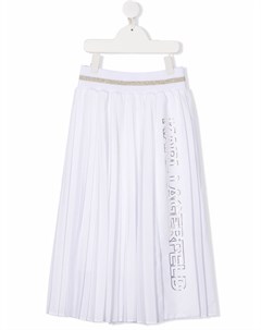 Плиссированная юбка миди с логотипом Karl lagerfeld kids