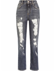 Укороченные джинсы с эффектом потертости Dolce&gabbana
