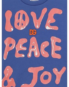 Футболка Love Peace Joy с логотипом Dolce & gabbana kids