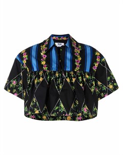 Укороченная рубашка с цветочным принтом Msgm