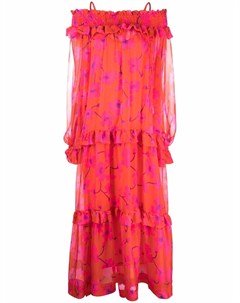 Шелковое платье с оборками и цветочным принтом P.a.r.o.s.h.