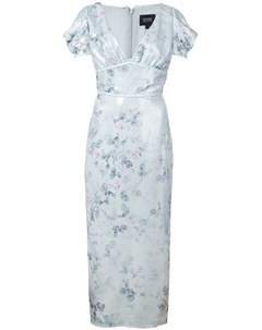 Приталенное платье с цветочным принтом Marchesa notte