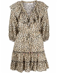 Платье с оборками и леопардовым принтом Blugirl