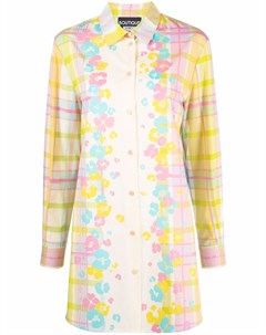 Клетчатая рубашка с цветочным принтом Boutique moschino
