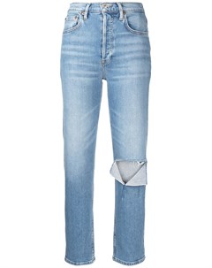 Укороченные джинсы с эффектом потертости Re/done