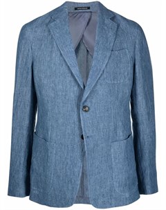 Льняной однобортный пиджак Emporio armani