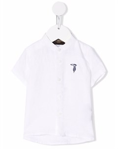 Льняная рубашка с вышитым логотипом Trussardi junior