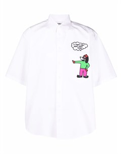 Рубашка с короткими рукавами и вышивкой Moschino