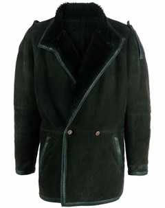 Двубортное пальто из овчины 1980 х годов Versace pre-owned