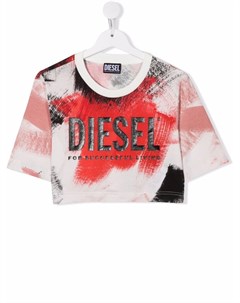 Укороченная футболка с принтом Diesel kids