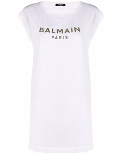 Платье футболка с логотипом Balmain