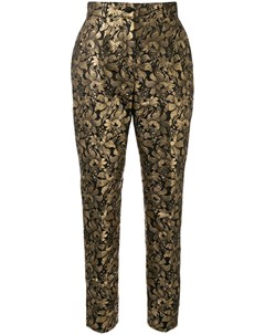 Жаккардовые брюки с цветочным узором и люрексом Dolce&gabbana