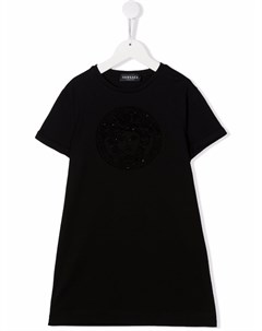 Платье футболка с декором Medusa Versace kids