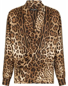 Рубашка с леопардовым принтом Dolce&gabbana
