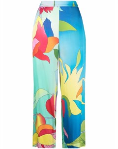 Укороченные брюки с цветочным принтом Semicouture