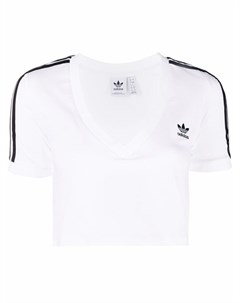 Укороченная футболка с V образным вырезом Adidas