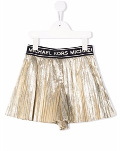 Плиссированная юбка шорты с эффектом металлик Michael kors kids