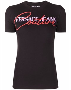 Футболка из органического хлопка с логотипом Versace jeans couture