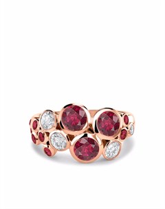 Кольцо Bubbles из розового золота с бриллиантами и рубином Pragnell