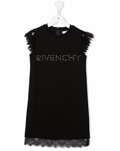 Платье мини с кружевной отделкой и логотипом Givenchy kids