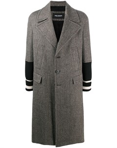 Однобортное пальто с трикотажными рукавами Neil barrett
